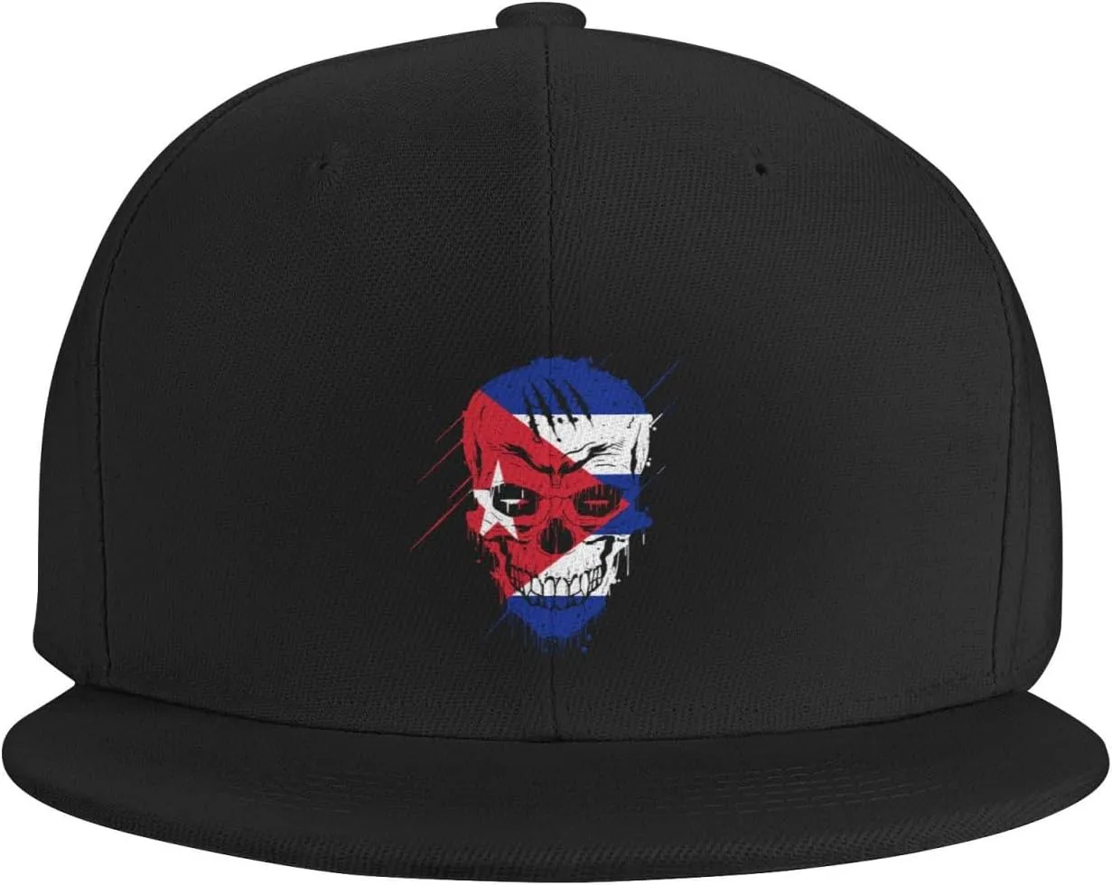 Adjustable Creative Cuba Patriot Skull National Flag Snapback Hat for Men Women Baseball Cap Dad Hats