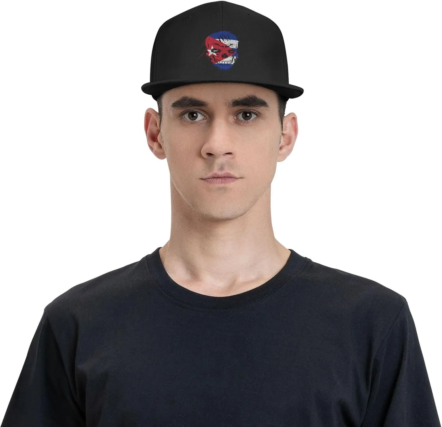 Adjustable Creative Cuba Patriot Skull National Flag Snapback Hat for Men Women Baseball Cap Dad Hats
