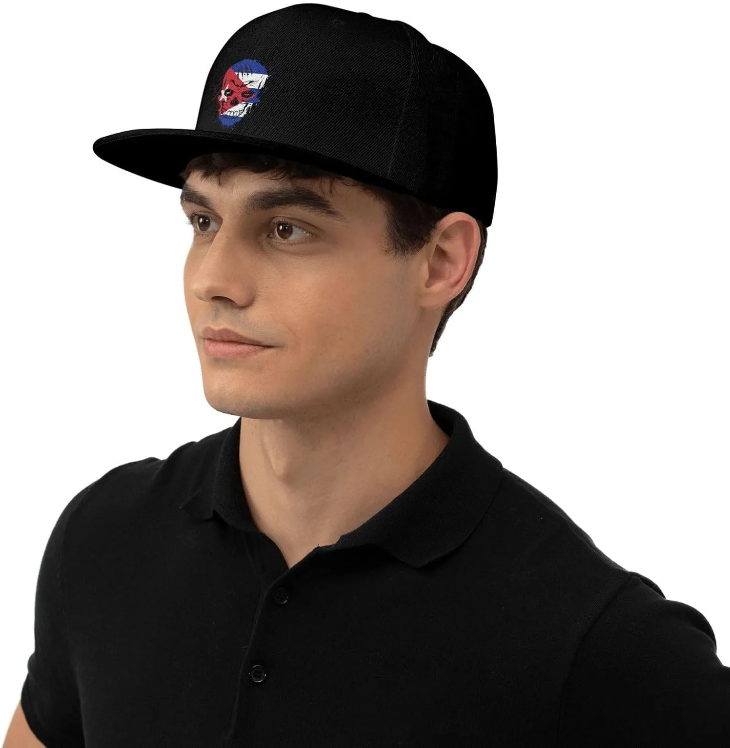 Adjustable Creative Cuba Patriot Skull National Flag Snapback Hat for Men Women Baseball Cap Dad Hats