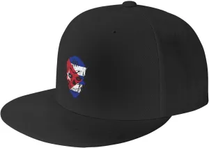 Adjustable Creative Cuba Patriot Skull National Flag Snapback Hat for Men Women Baseball Cap Dad Hats