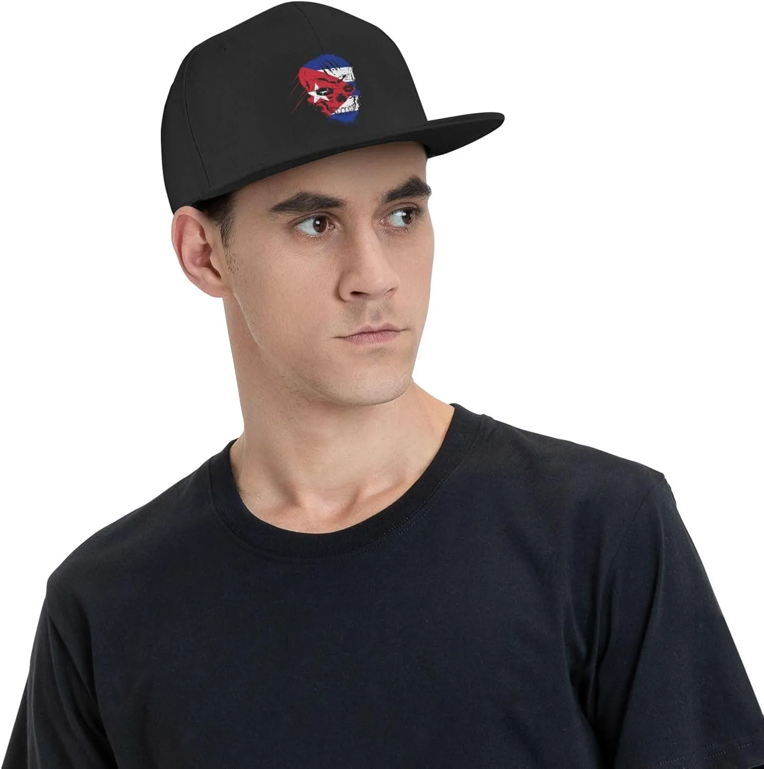 Adjustable Creative Cuba Patriot Skull National Flag Snapback Hat for Men Women Baseball Cap Dad Hats