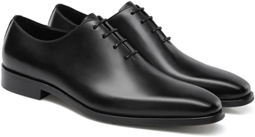Breathable Non Slip Rubber Sole Leather Shoes Mens Patent Leather Lace Up Block Heel Formal Oxfords Lug Sole Heightening