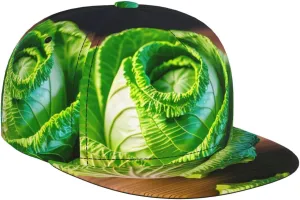 Bright Cabbage Print Baseball Cap – Classic Hat for Men and Women, Perfect for Sports, Travel, and Outdoor Activities Black