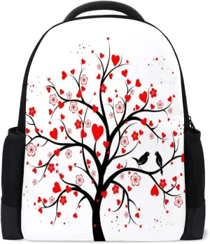 Casual Backpack School Book Bag Teenager Laptop Business Sports Travel Bag 16 Inch Water Proof Multi-Function ﻿Tree with Hearts Daypack