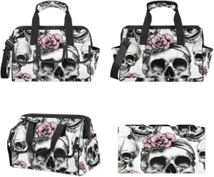 Classic Day Of The Dead Theme Tool Bag with Shoulder Strap Organizer Pockets Tools Tote Bags for Men Women Adult Toolbag for Car Home Work Travel Storage