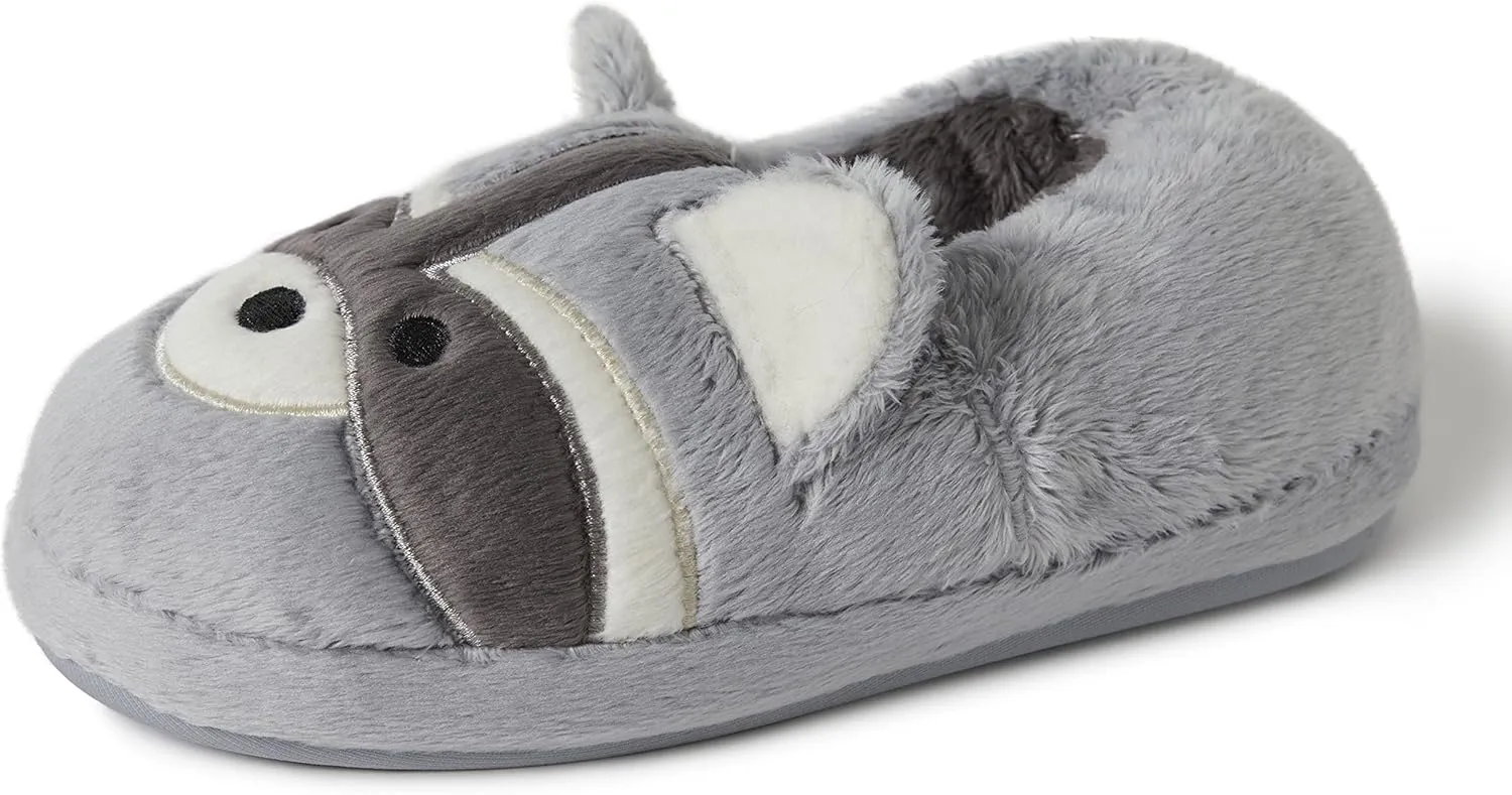 Dearfoams Toddler & Kids' Cute Shark, Cow, Unicorn, Dog, Dinosaur and Animal Critter Slippers