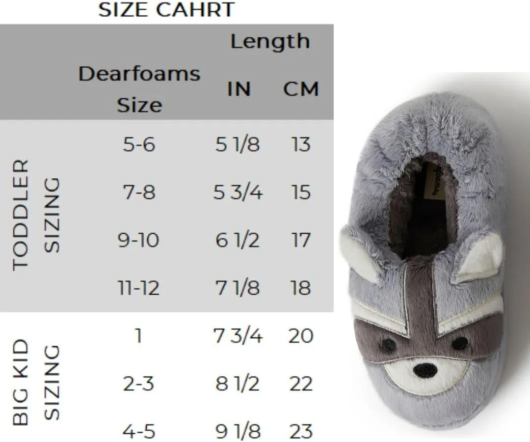 Dearfoams Toddler & Kids' Cute Shark, Cow, Unicorn, Dog, Dinosaur and Animal Critter Slippers