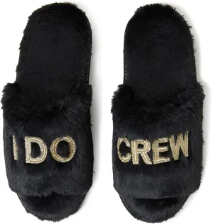 Dearfoams Women's Bride and Bridesmaid Gifts I Do Crew Matching Bridal Slippers for Wedding and Bachelorette Party