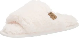 Dearfoams Women's Lane Fluffy Teddy Slide Slipper