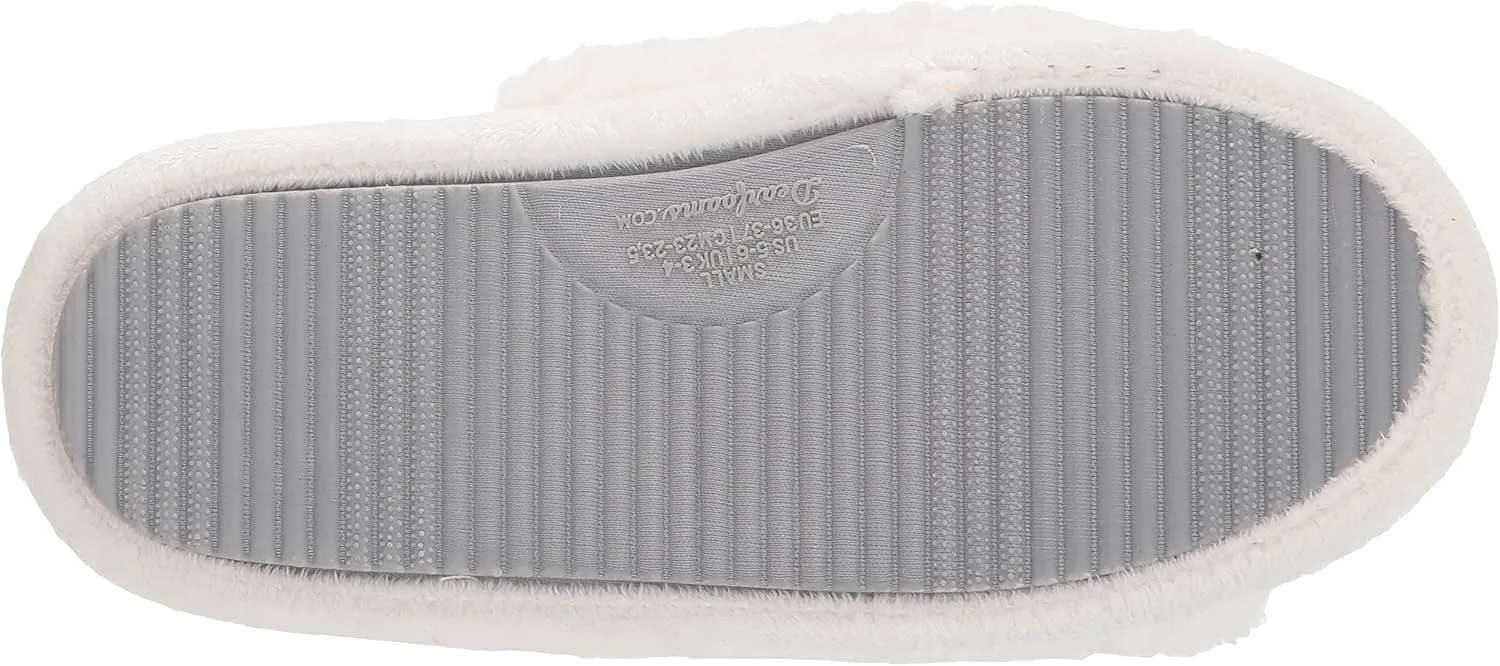 Dearfoams Women's Lane Fluffy Teddy Slide Slipper