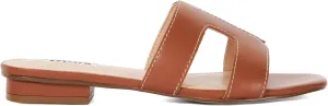 Dune London Women's Loupe Slide Sandal, Tan, 10