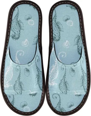 Fisyme Slippers for Women Men Slip-On Open Toe Indoor Outdoor House Shoes Home Slipper