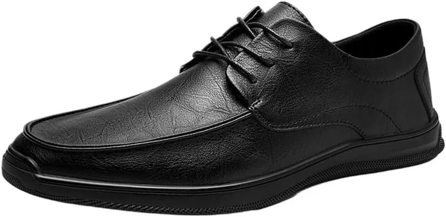 Formal Oxford Shoes for Men's Classic Lace Up Party Brogue Waterproof Leather Anti-Slip Non Slip Rubber Sole Block Heel Office Business