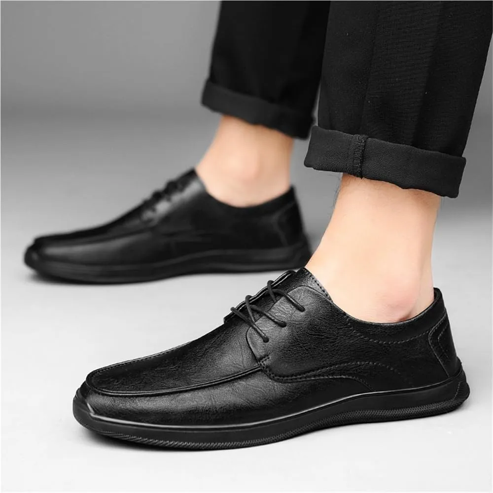 Formal Oxford Shoes for Men's Classic Lace Up Party Brogue Waterproof Leather Anti-Slip Non Slip Rubber Sole Block Heel Office Business