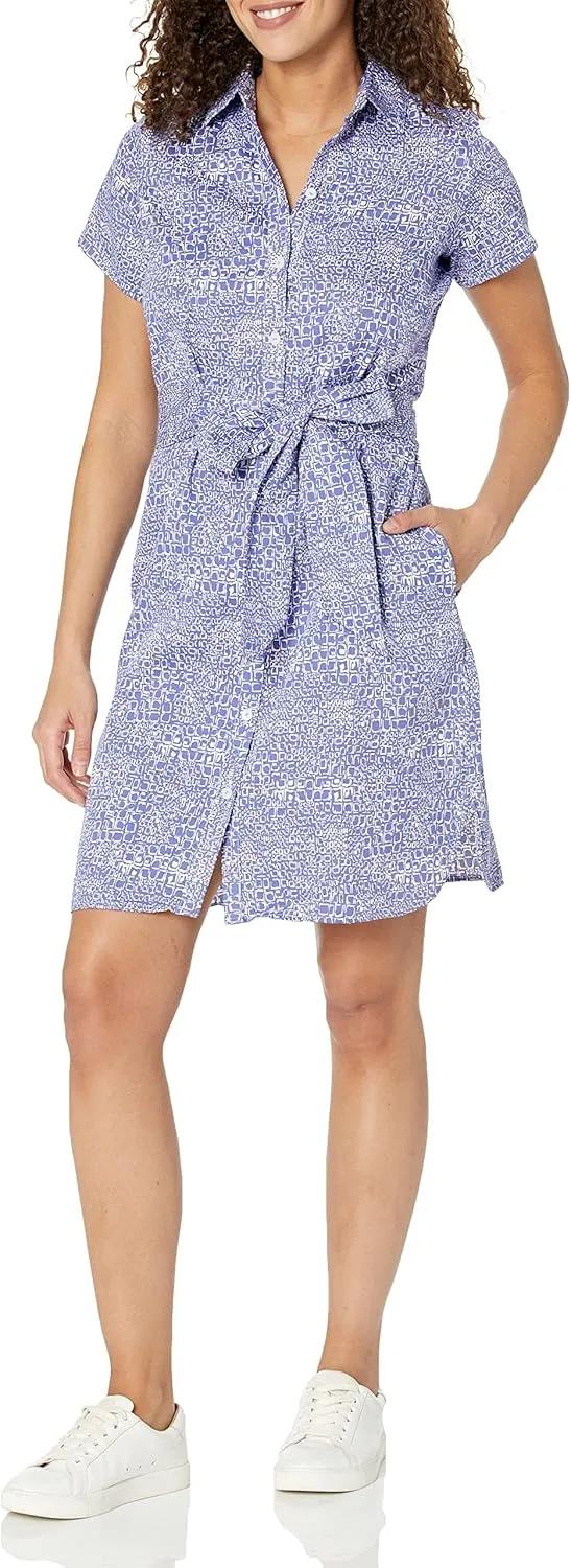 Foxcroft Women's Rocca Short Sleeve Croc Print Dress