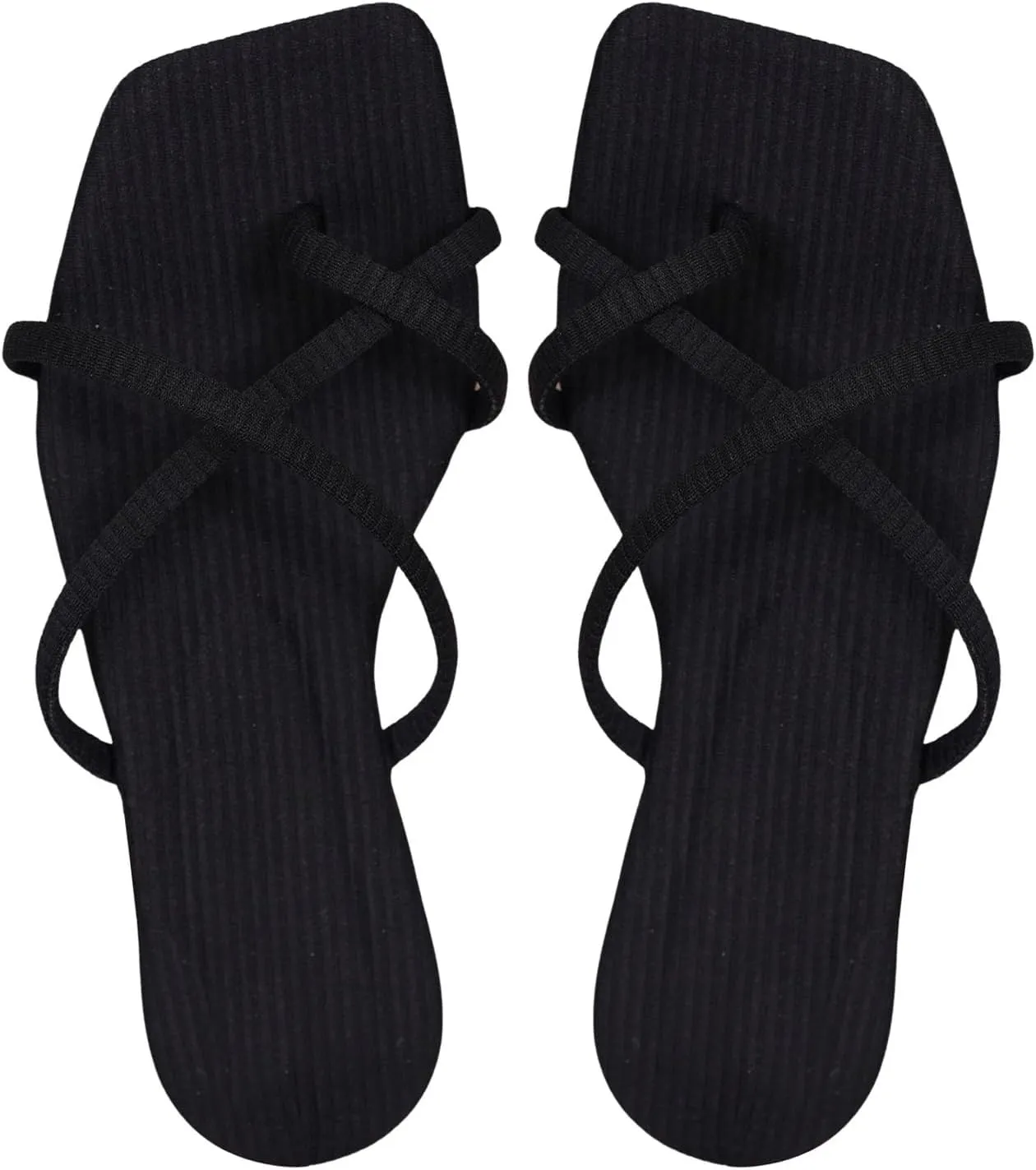 GORGLITTER Dressy Sandals Women Cute Strappy Sandals Toe Ring Thongs Slip On Slide Sandals
