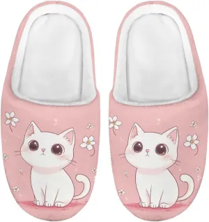 House Slippers for Kids Girls Fuzzy House Slippers House Shoes for Girls - White