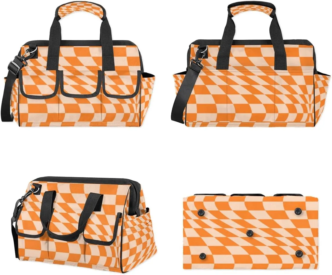 Interesting Abstraction Design Tool Bag with Shoulder Strap Organizer Pockets Tools Tote Bags for Men Women Adult Toolbag for Car Home Work Travel Storage