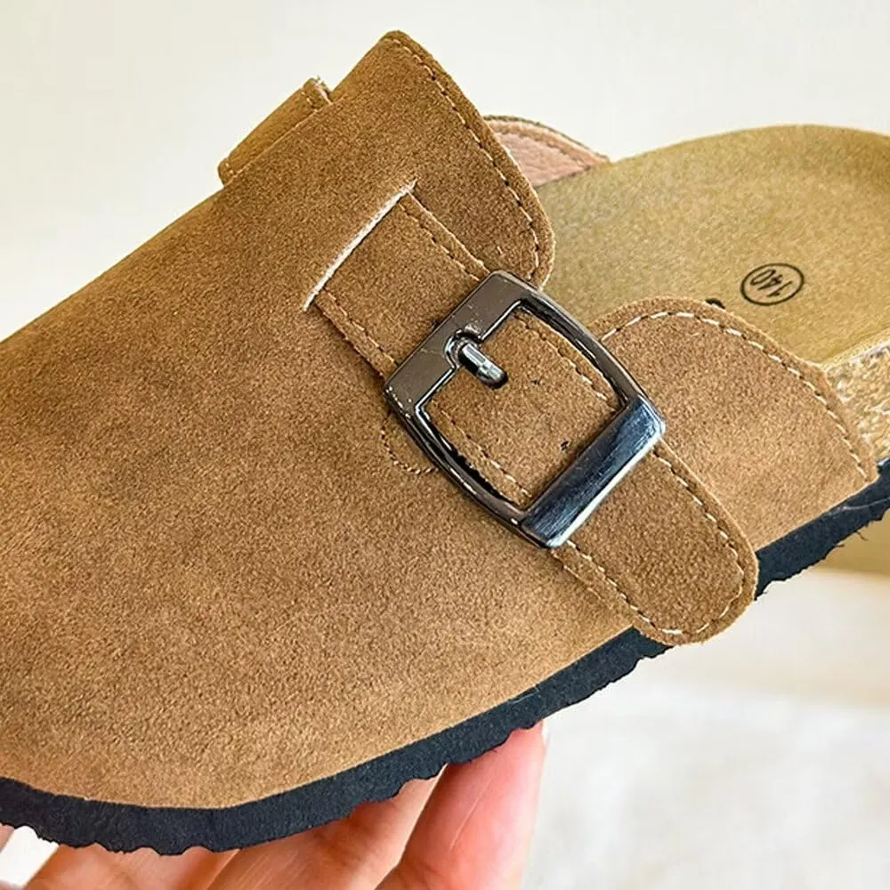 Kids Clogs for Girls Boys Cute Slip-on Slippers Classic Sued e Cor k Footbed Sandals Potato Shoes
