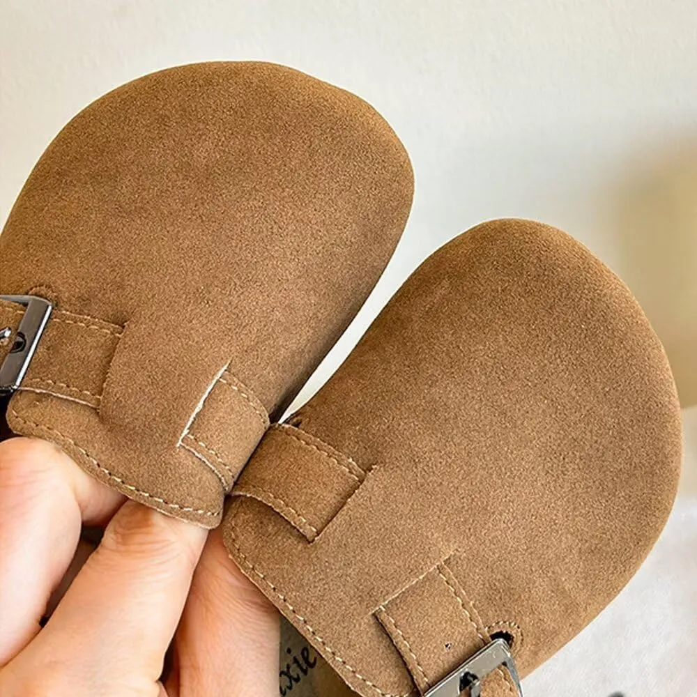 Kids Clogs for Girls Boys Cute Slip-on Slippers Classic Sued e Cor k Footbed Sandals Potato Shoes
