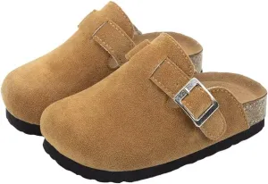 Kids Clogs for Girls Boys Cute Slip-on Slippers Classic Sued e Cor k Footbed Sandals Potato Shoes