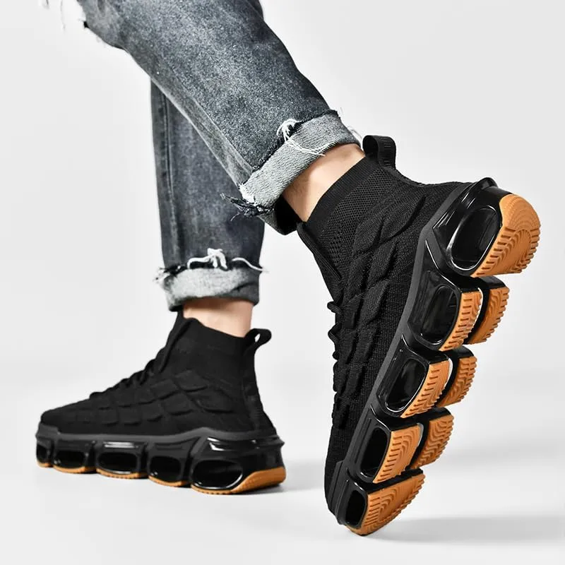 LZDZN Mens Boots For Men Chelsea Shoes High Top Sneakers Men's Brown White Black Size Man Shoe Casual Fashion Sneaker