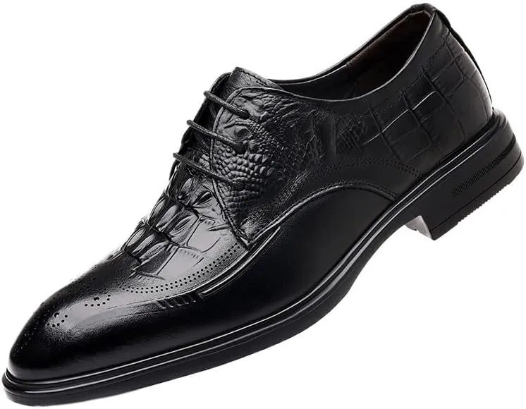 Men's Comfort Business Casual Oxford Shoes Fashion Pointed Toe Lace Up Mens Tuxedo Shoes
