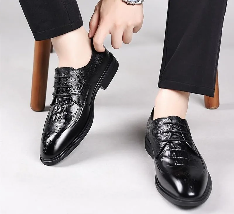 Men's Comfort Business Casual Oxford Shoes Fashion Pointed Toe Lace Up Mens Tuxedo Shoes