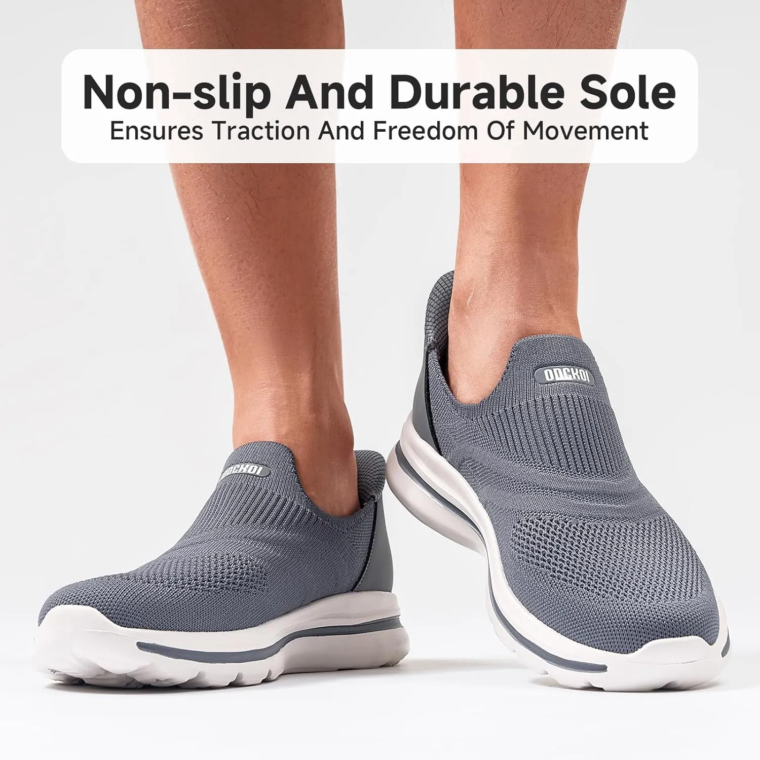 Men's Hands-Free Slip On Sneakers | Laceless Walking Shoes for Gym/Travel/Office