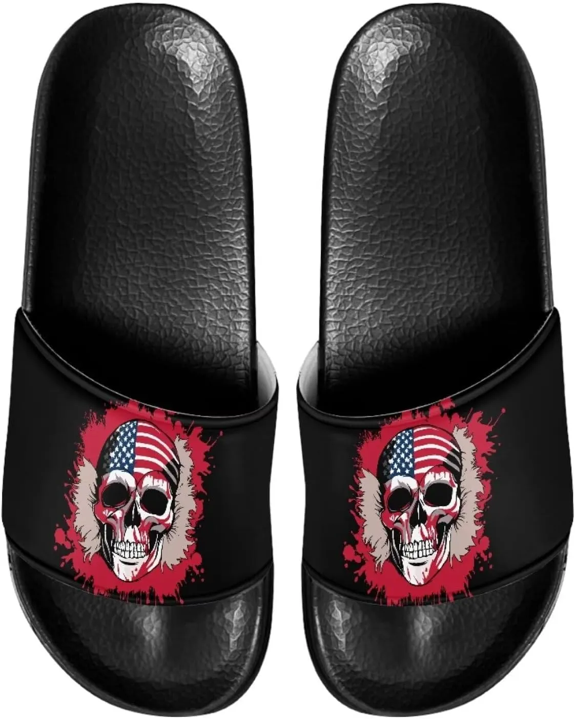 Mens Pillow House Sandals Ultra Cushion Slide Sandals Non-Slip Comfortable Shower Shoes Slip On Black Slippers for Spa Bath Pool Gym