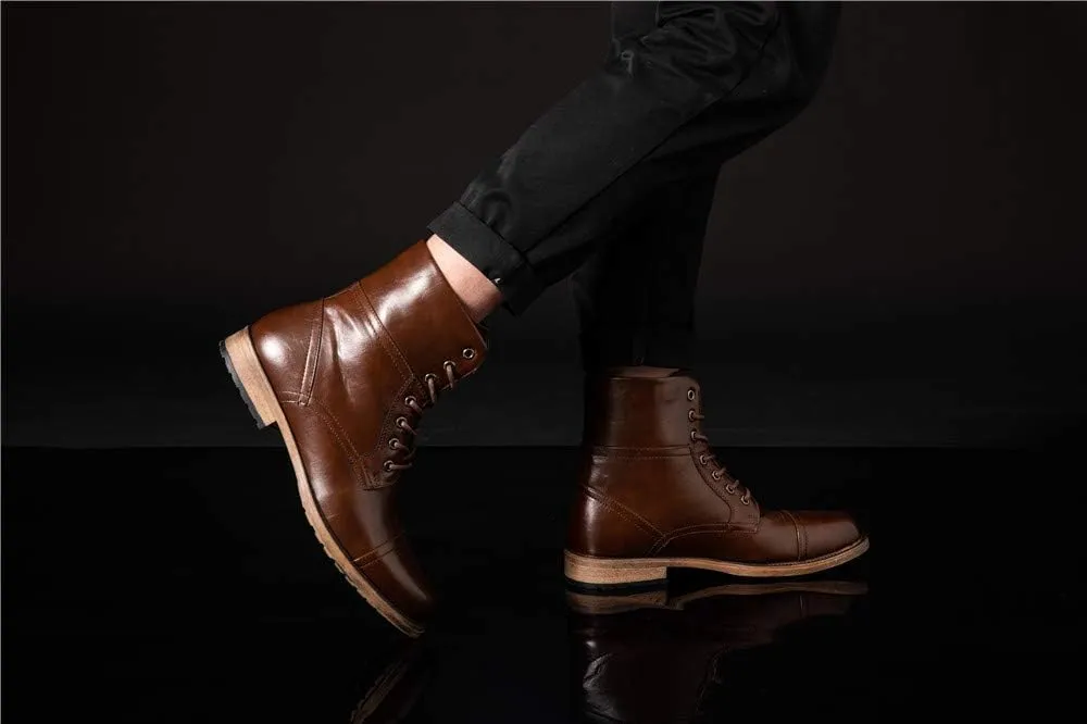 Metrocharm MC310 Men's Lace Up Cap Toe Dress Casual Fashion Oxford Boot