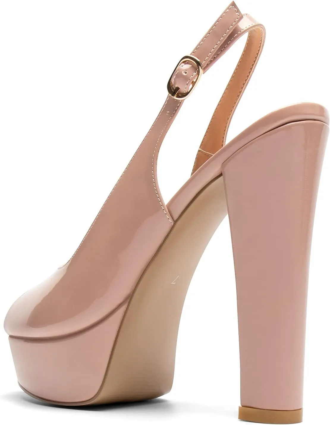 Mettesally Women's Peep Toe Sandals Chunky Platform Heeled Pumps Slingback Heels Summer Dress Shoes