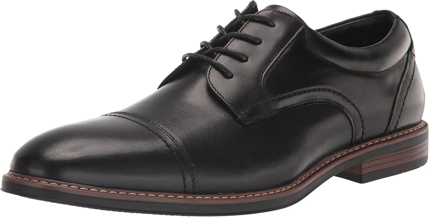 Nunn Bush Men's, Centro Flex Cap Toe Oxford Black 9.5 W