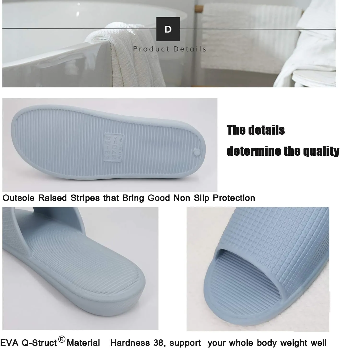 ofoot Stylish and Cozy Women's Comfort Indoor and Outdoor Casual Slide Sandals Non-Slip Shower Slippers - Unisex Soft Flip Flops