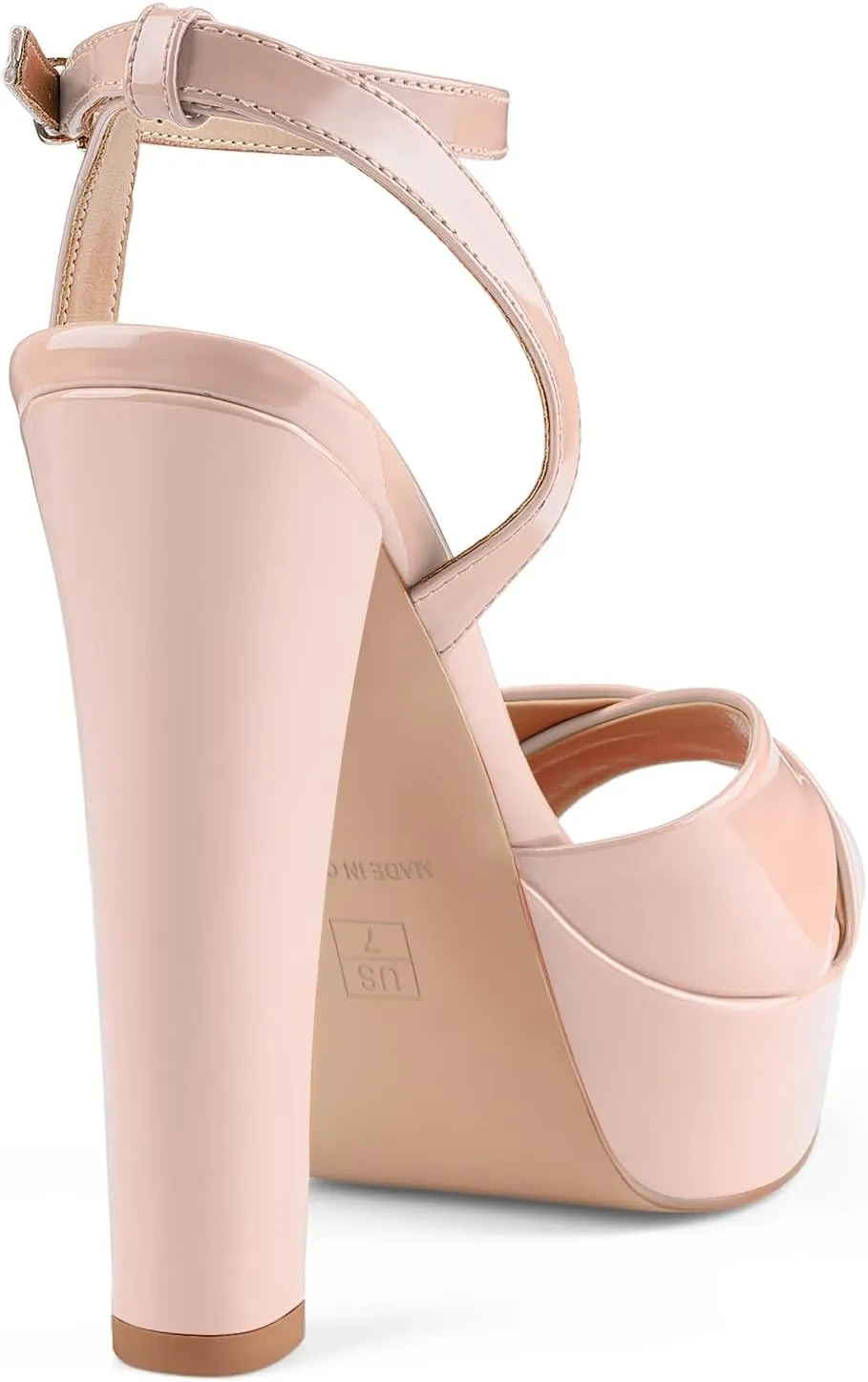 Oh Mispares Block High Heel Sandals for Women Peep Toe Platform Cross Strappy Sexy Heeled Gold Slingback Heels for Dress Jeans Summer Weddings