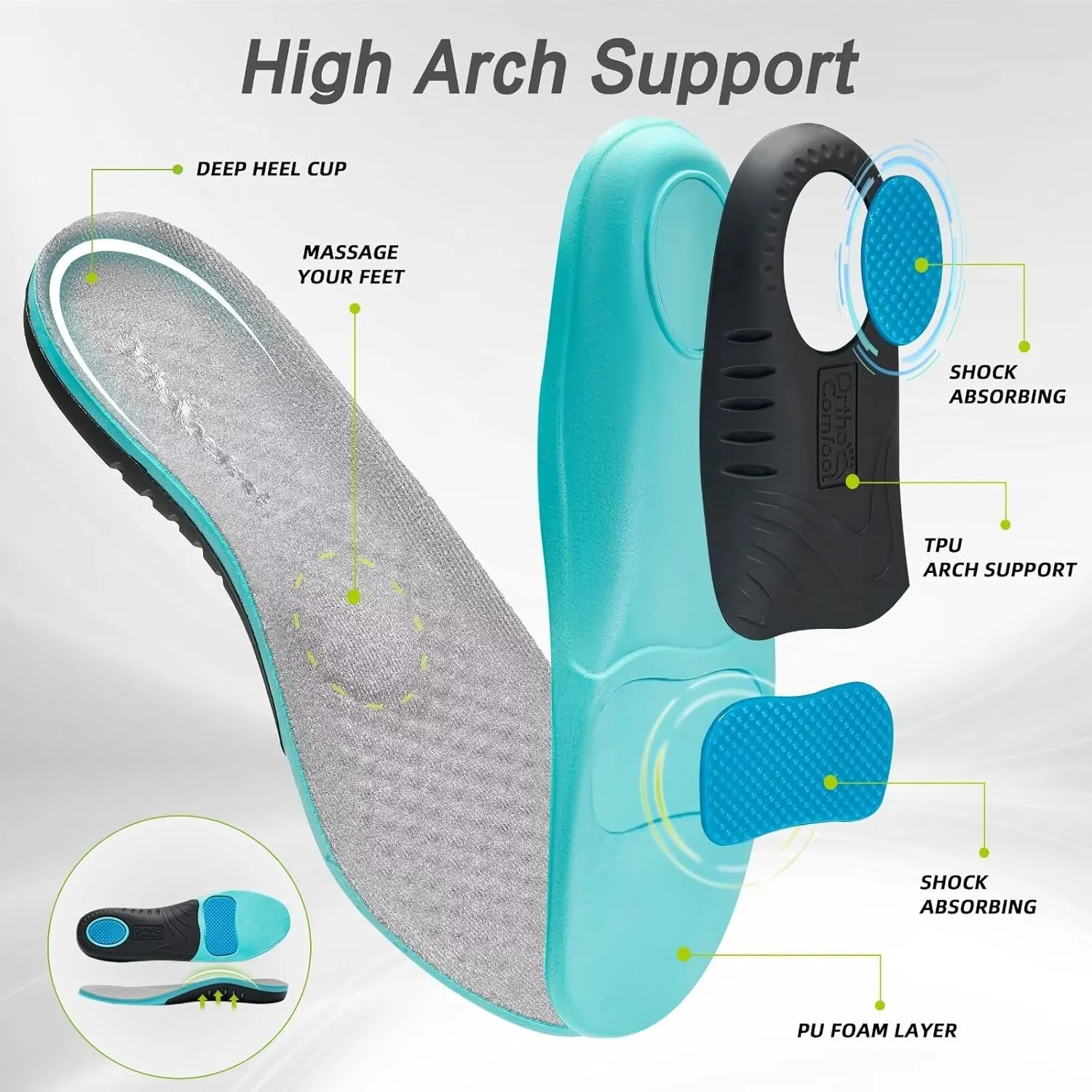 OrthoComfoot Men's Orthopedic Leather Dress Walking Shoes: Comfortable Arch Support Plantar Fasciitis Flat Feet Sneakers, Casual Business Work Orthotic Thick Sole Foot Heel Pain Relief Oxfords