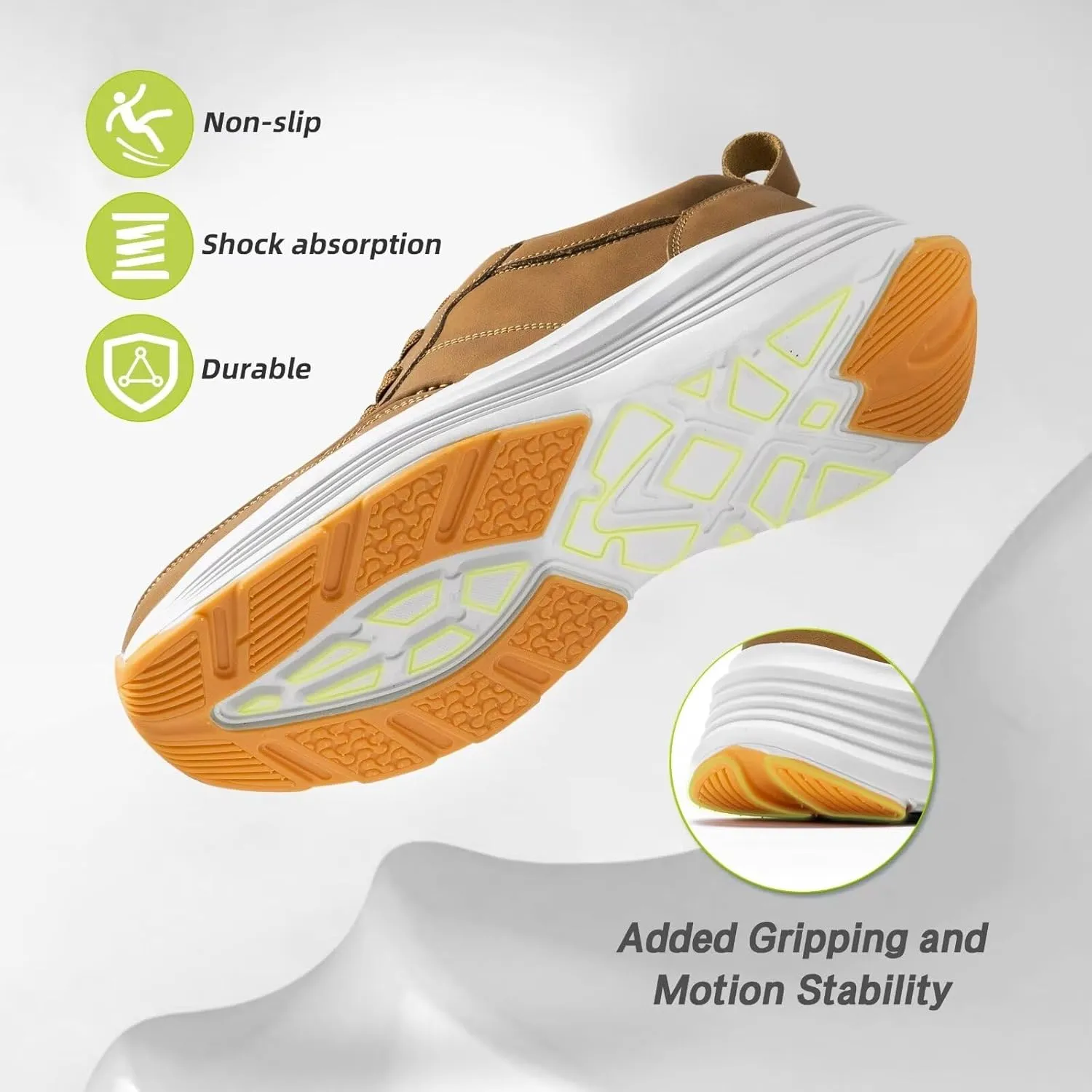 OrthoComfoot Men's Orthopedic Leather Dress Walking Shoes: Comfortable Arch Support Plantar Fasciitis Flat Feet Sneakers, Casual Business Work Orthotic Thick Sole Foot Heel Pain Relief Oxfords