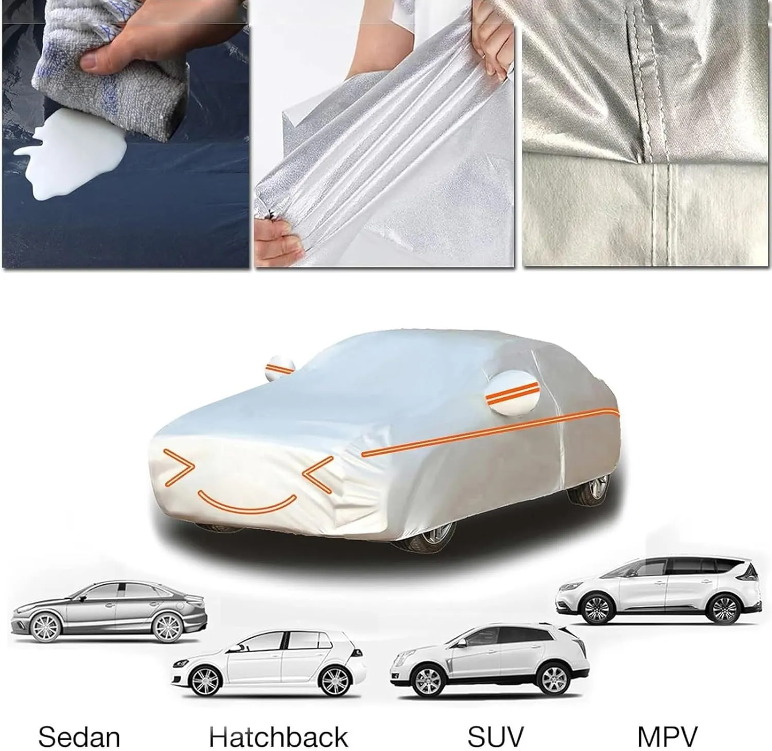 Outdoor Car Cover Compatible with Daewoo Nexia Hatchback 1995-1997 Waterproof All Weather Breathable Large Car Cover,with Zipper,Custom Full Car Covers,Suitable for All Seasons(15)