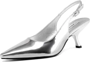 STUNAHOME Slingback Heels for Women Closed Pointed Toe Kitten Pumps Fashion Low Heel Wedding Casual Dress Shoes, Nude