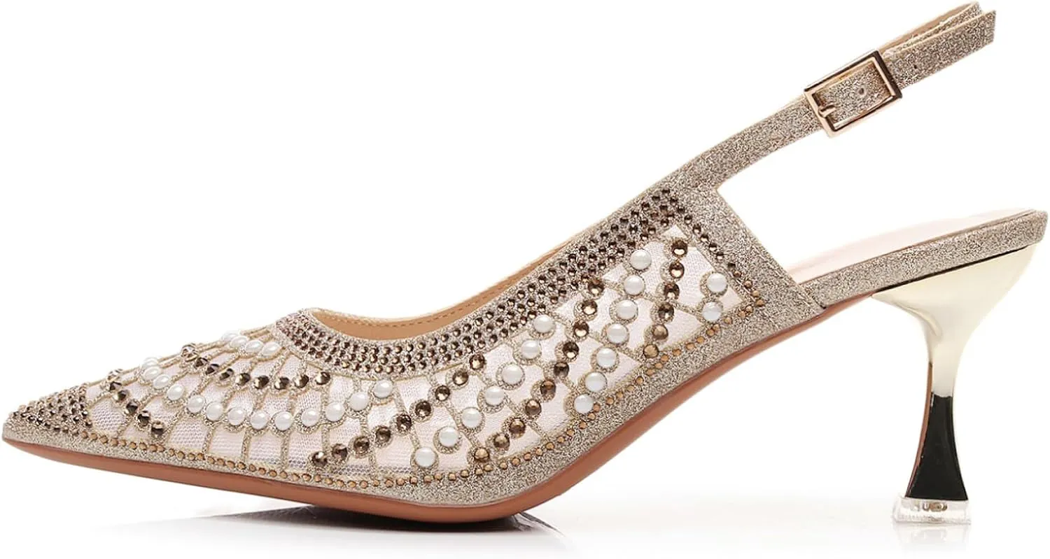 VenusCelia Women's Charming Lady Slingback Pump Shoe