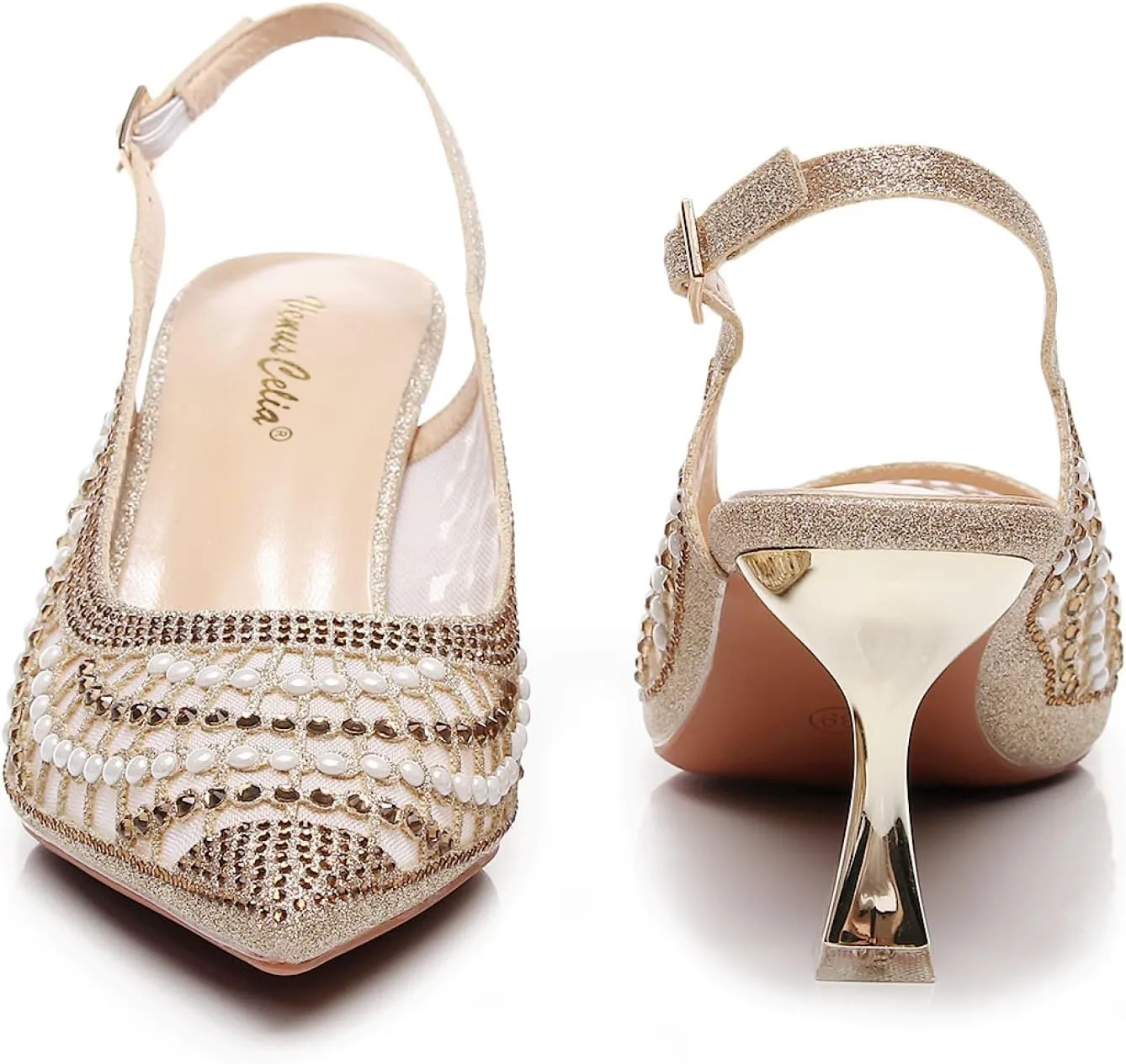 VenusCelia Women's Charming Lady Slingback Pump Shoe
