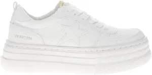 Vintage Havana Womens Hunter Platform Lace Up Sneakers Shoes Casual - White