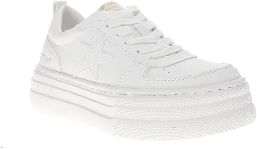 Vintage Havana Womens Hunter Platform Lace Up Sneakers Shoes Casual - White
