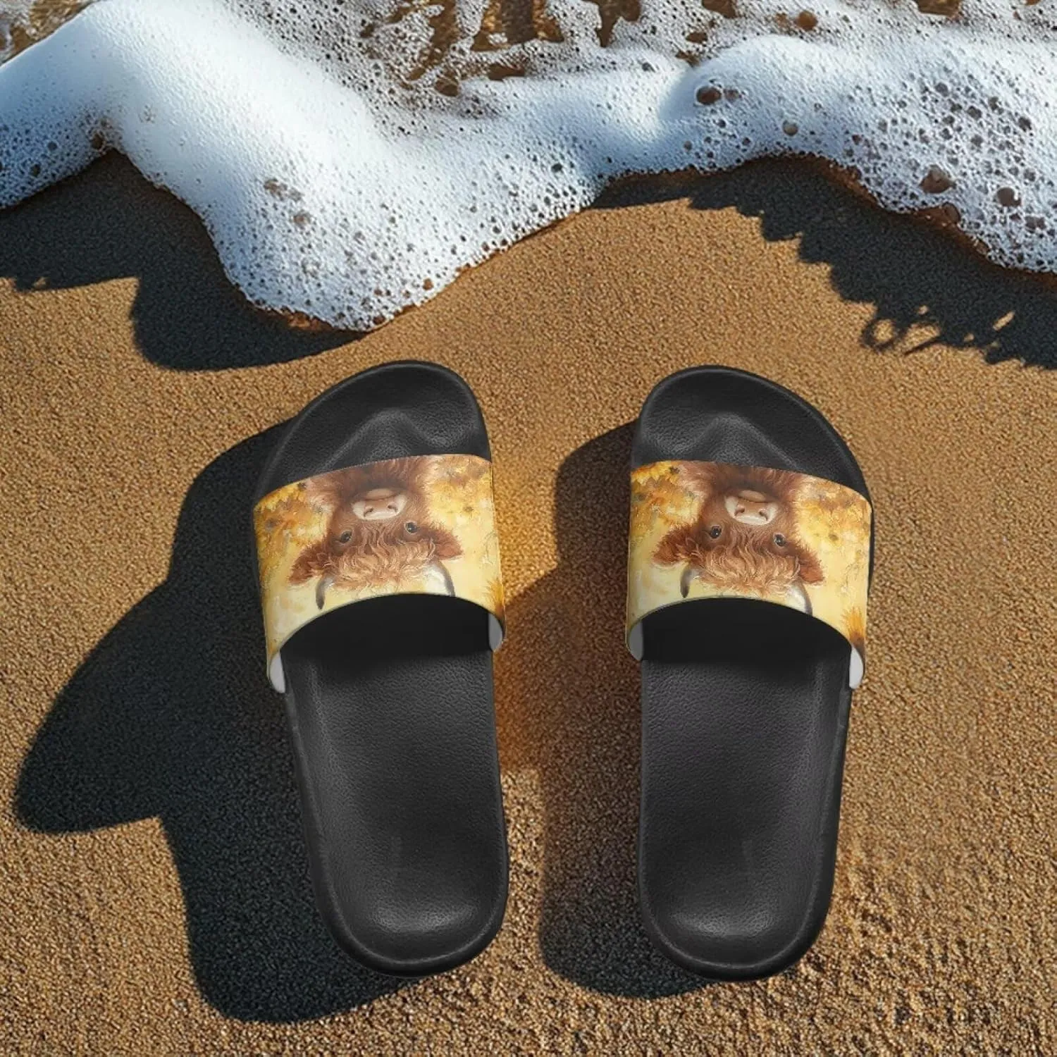 Women's Animal Print Shower Slides Slippers House Bathroom Shoes Beach Sandals for Indoor Outdoor