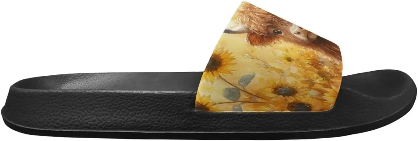 Women's Animal Print Shower Slides Slippers House Bathroom Shoes Beach Sandals for Indoor Outdoor