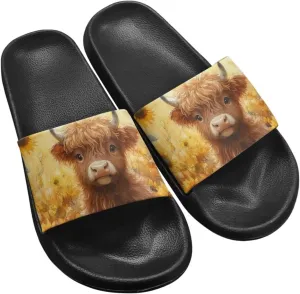 Women's Animal Print Shower Slides Slippers House Bathroom Shoes Beach Sandals for Indoor Outdoor