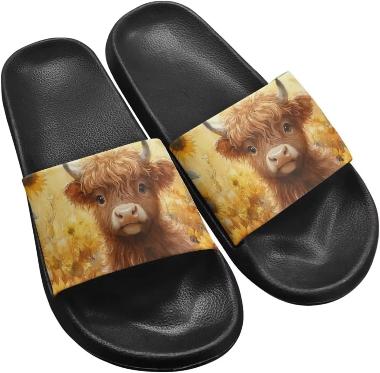 Women's Animal Print Shower Slides Slippers House Bathroom Shoes Beach Sandals for Indoor Outdoor
