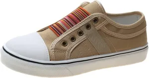 YIBLBOX Women's Canvas Slip on Sneakers Casual Slip on Walking Shoes Womens Flat Dress Shoes Non Slip Work Shoes